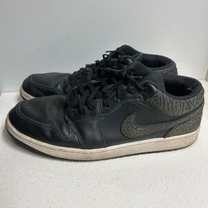 Nike Air Jordan SE 1 Black Elephant Low Top Size 14